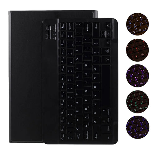 Bluetooth Backlight Keyboard Leather Stand Shell for Lenovo Xiaoxin Pad Pro 11.5 J606F - Black - 1