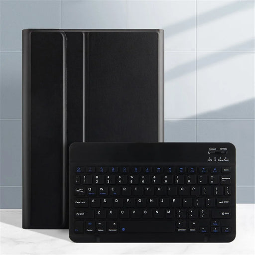 For Samsung Galaxy Tab S6 Lite (2020) P615 P610 / (2022) / (2024) Leather Stand Tablet Case with Detachable Magnetic Wireless Keyboard (Without Touchpad) - Black - 1