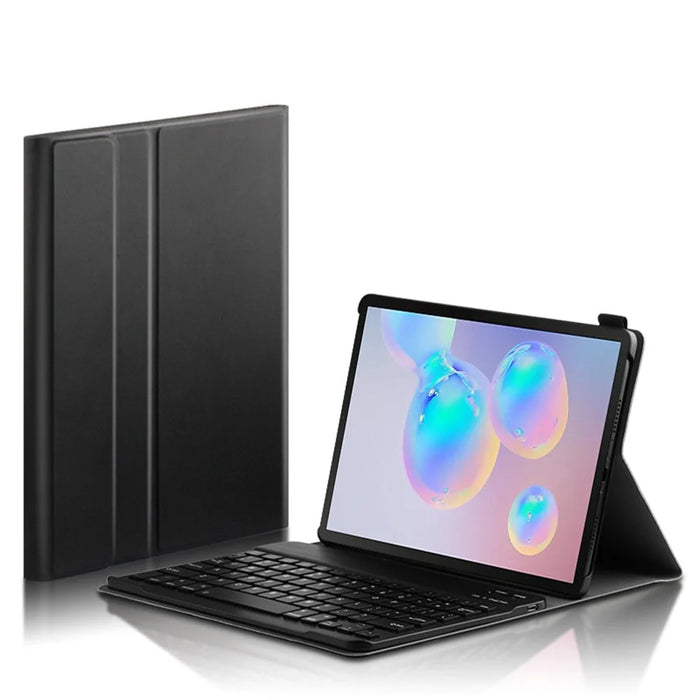 For Samsung Galaxy Tab S6 Lite (2020) P615 P610 / (2022) / (2024) Leather Stand Tablet Case with Detachable Magnetic Wireless Keyboard (Without Touchpad) - Black - 6