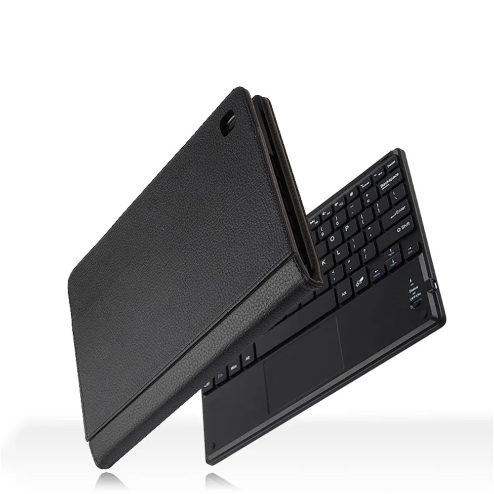 Wireless Touch Pad Bluetooth-compatible Keyboard with Stand Leather Case For Samsung Galaxy Tab A7 10.4 (2020) / (2022) T500 / T505 - Black - 5