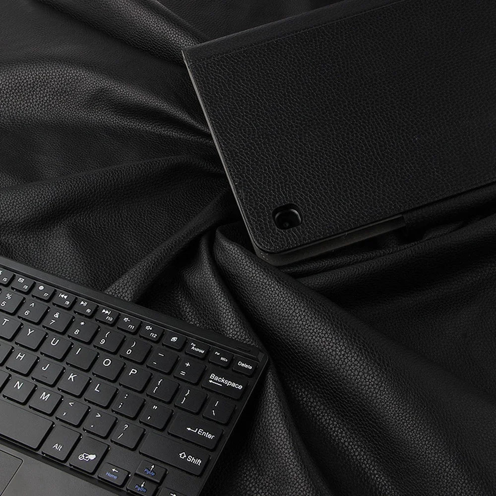 Wireless Touch Pad Bluetooth-compatible Keyboard with Stand Leather Case For Samsung Galaxy Tab A7 10.4 (2020) / (2022) T500 / T505 - Black - 7