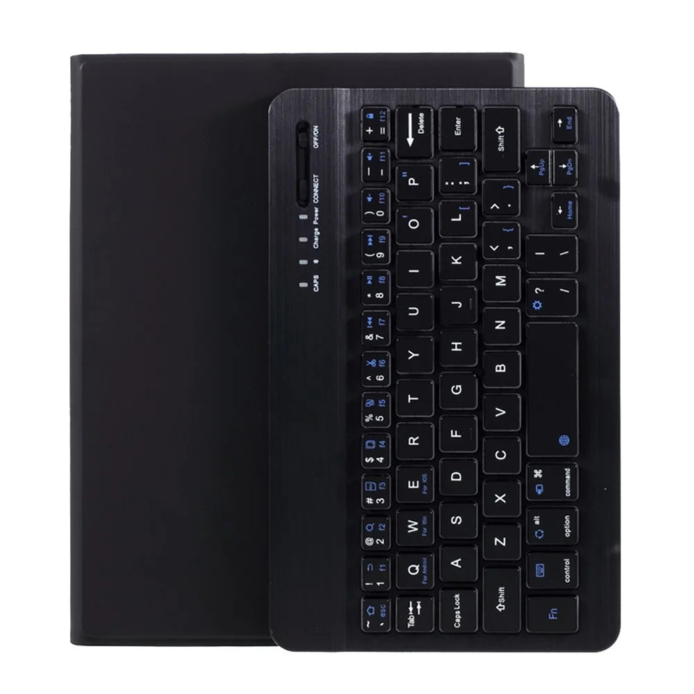 Smart Bluetooth-compatible Keyboard Leather Stand Case for iPad Mini 2 / iPad mini / iPad mini 4 / iPad mini (2019) 7.9 inch - Black - 1