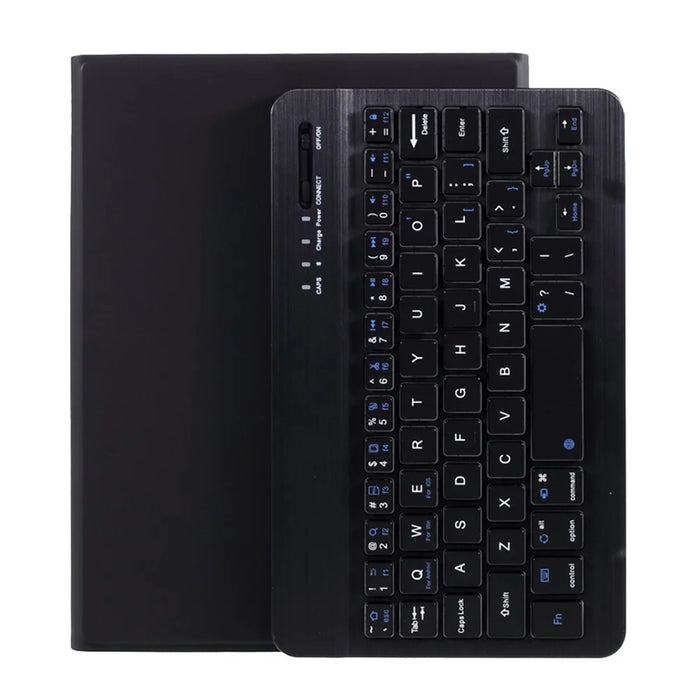 Smart Bluetooth-compatible Keyboard Leather Stand Case for iPad Mini 2 / iPad mini / iPad mini 4 / iPad mini (2019) 7.9 inch - Black - 1