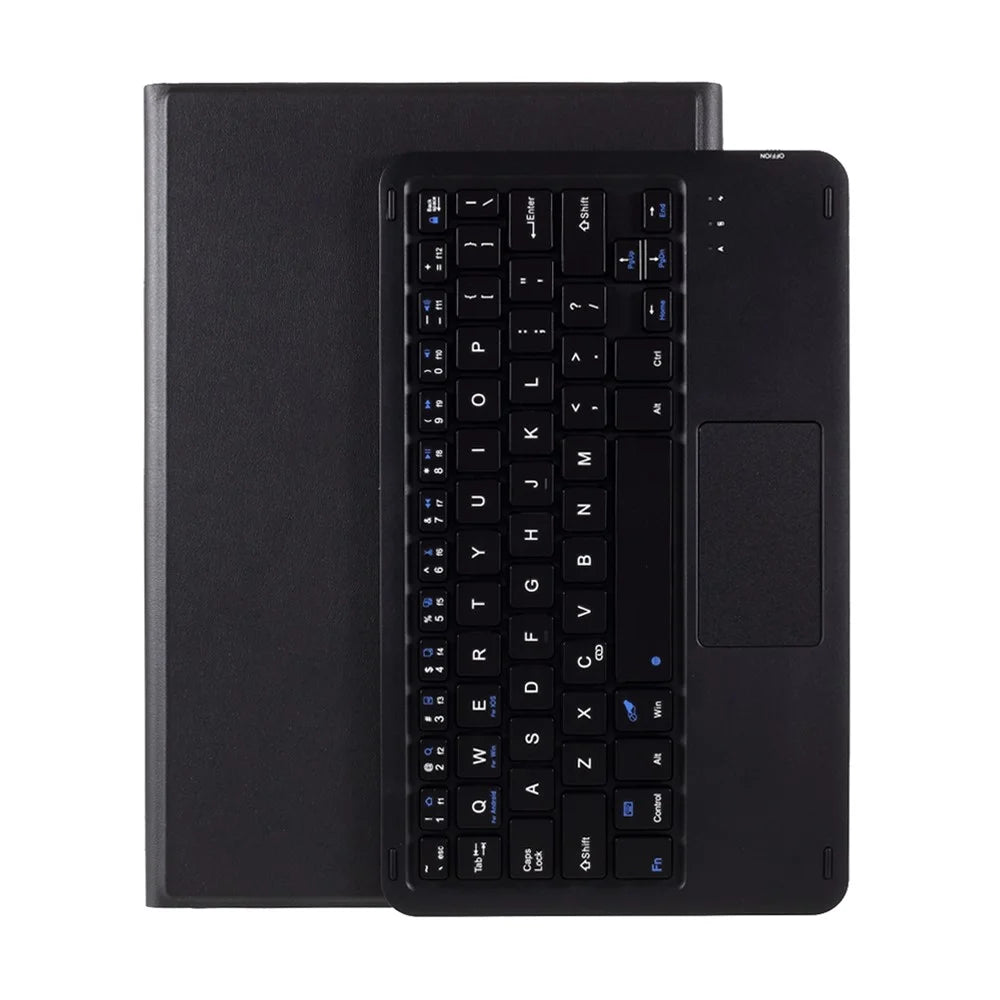 Leather Protective Case + Wireless Bluetooth-compatible Touch Keyboard Set for Lenovo Tab P11 Pro - Black - 1