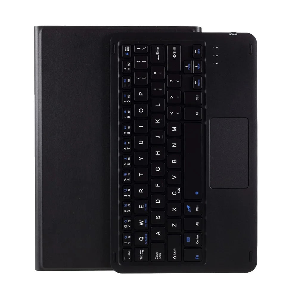 Wireless Bluetooth-compatible Touch Keyboard + Leather Protective Case Set for Lenovo Tab M10 Plus - Black - 1