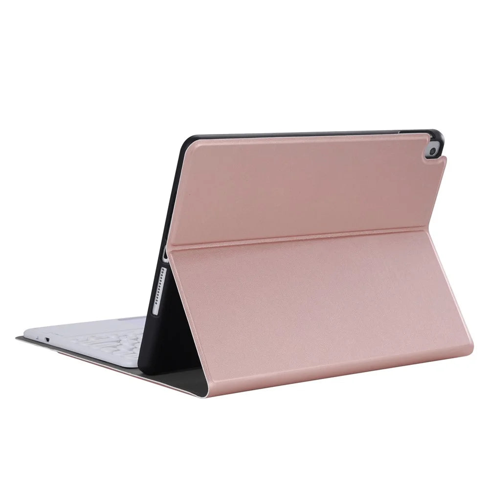 YA102B-A Bluetooth-compatible Keyboard Leather Case with Mouse for iPad 10.2 (2021) / (2020) / (2019) / Air 10.5 inch (2019) / Pro 10.5 inch (2017) - Rose Gold - 3