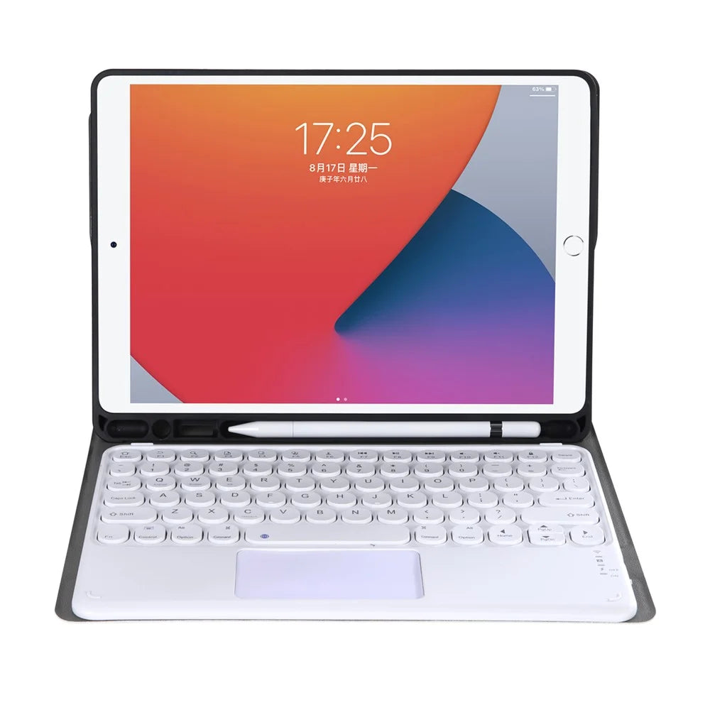 YA102B-A Bluetooth-compatible Keyboard Leather Case for iPad 10.2 (2021)/(2020)/(2019)/Air 10.5 inch (2019)/Pro 10.5 inch (2017) - Gold - 2