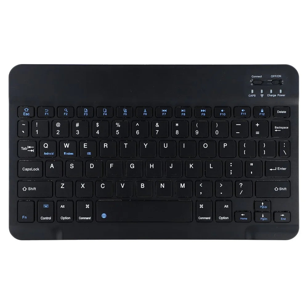 10 Inch Mini Bluetooth-compatible Keyboard USB Rechargeable Wireless Keyboard for iPad Tablet PC - Black - 1