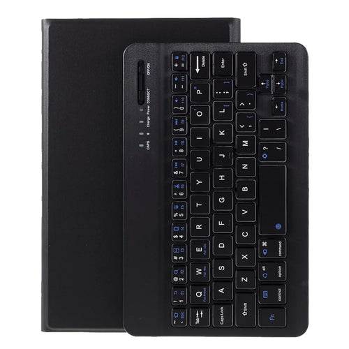 A220 Bluetooth-compatible Keyboard Leather Tablet Protective Stand Shell Case Cover for Samsung Galaxy Tab A7 Lite 8.7-inch T220 / T225 - Black - 1
