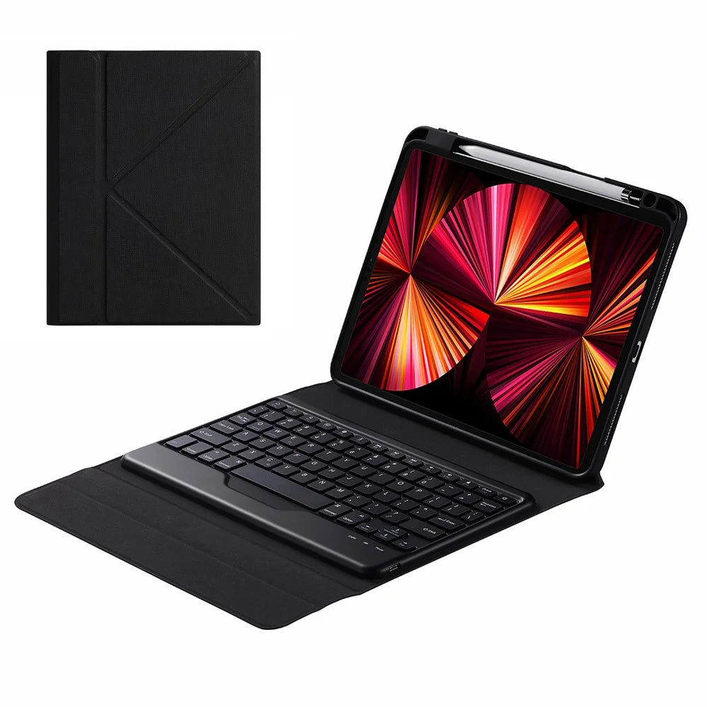 B011 Bluetooth-Compatible Keyboard Case  for iPad Air 11 (2026) / (2025) / (2024) / Pro 11 (2022 / 2021 / 2020 / 2018) / Air (2022) / (2020) - Black - 1