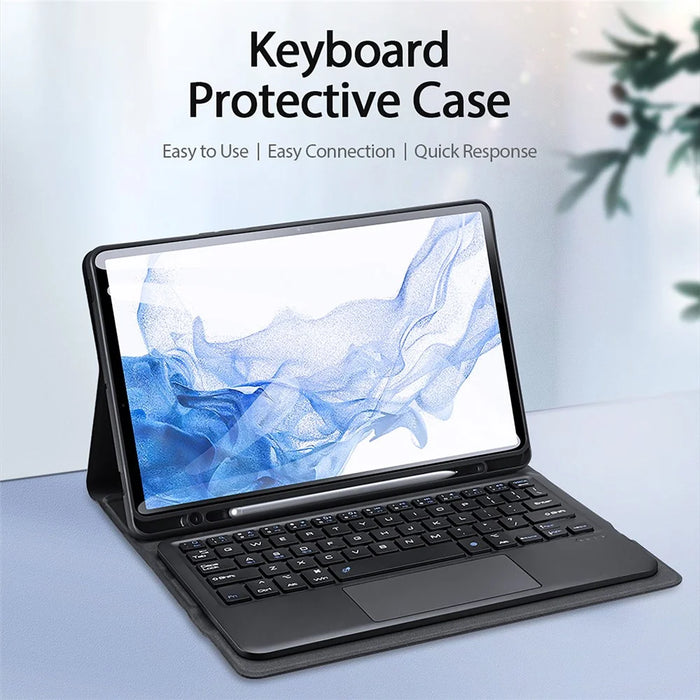 DUX DUCIS 2 in 1 Bluetooth-compatible Keyboard Full Protection Leather Tablet Stand Case for Samsung Galaxy Tab S7/Tab S8 - 2