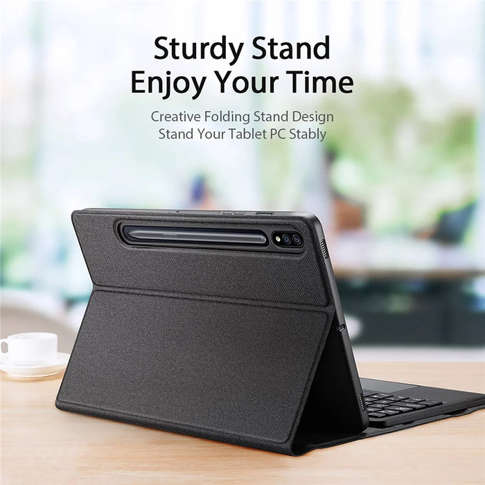 DUX DUCIS 2 in 1 Bluetooth-compatible Keyboard Full Protection Leather Tablet Stand Case for Samsung Galaxy Tab S7/Tab S8 - 4