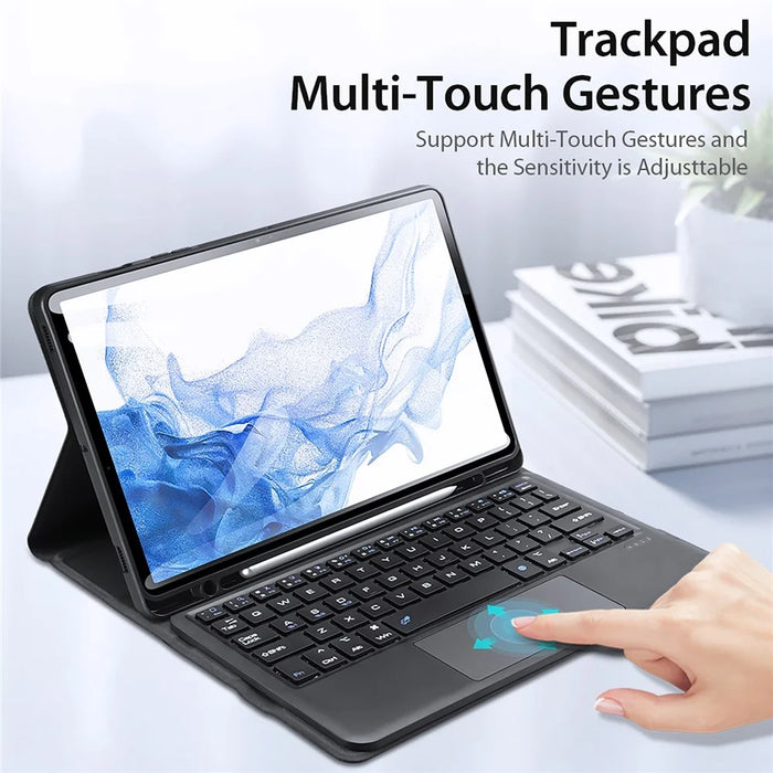 DUX DUCIS 2 in 1 Bluetooth-compatible Keyboard Full Protection Leather Tablet Stand Case for Samsung Galaxy Tab S7/Tab S8 - 7
