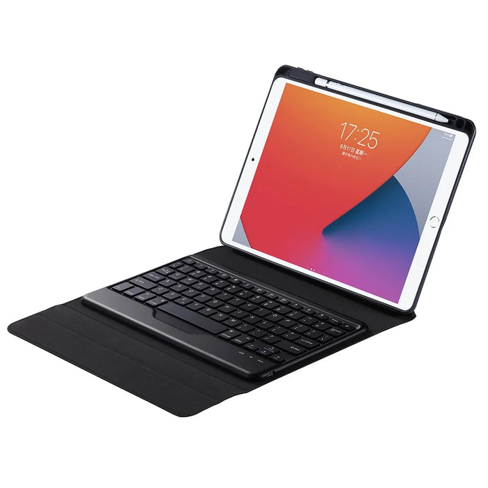 B09 Leather Cover Shell + Wireless Bluetooth Keyboard Combo Set for iPad 10.2 (2021)/(2020)/(2019)/Pro 10.5-inch (2017)/Air 10.5 inch (2019) - Black - 5
