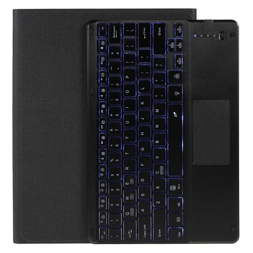 Protective Leather Case + Portable Wireless Bluetooth-Compatible Keyboard For Samsung Galaxy Tab S10+ / S9+  / S8+ / S7+ / S7 FE - Black - 1
