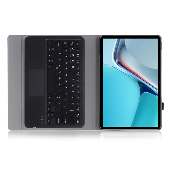 AW11-A Super Slim Wireless Bluetooth-compatible Keyboard TPU Inner + Leather Protective Case with Touch Mouse for Huawei MatePad 11 (2021) (DBY-W09) - Black - 4