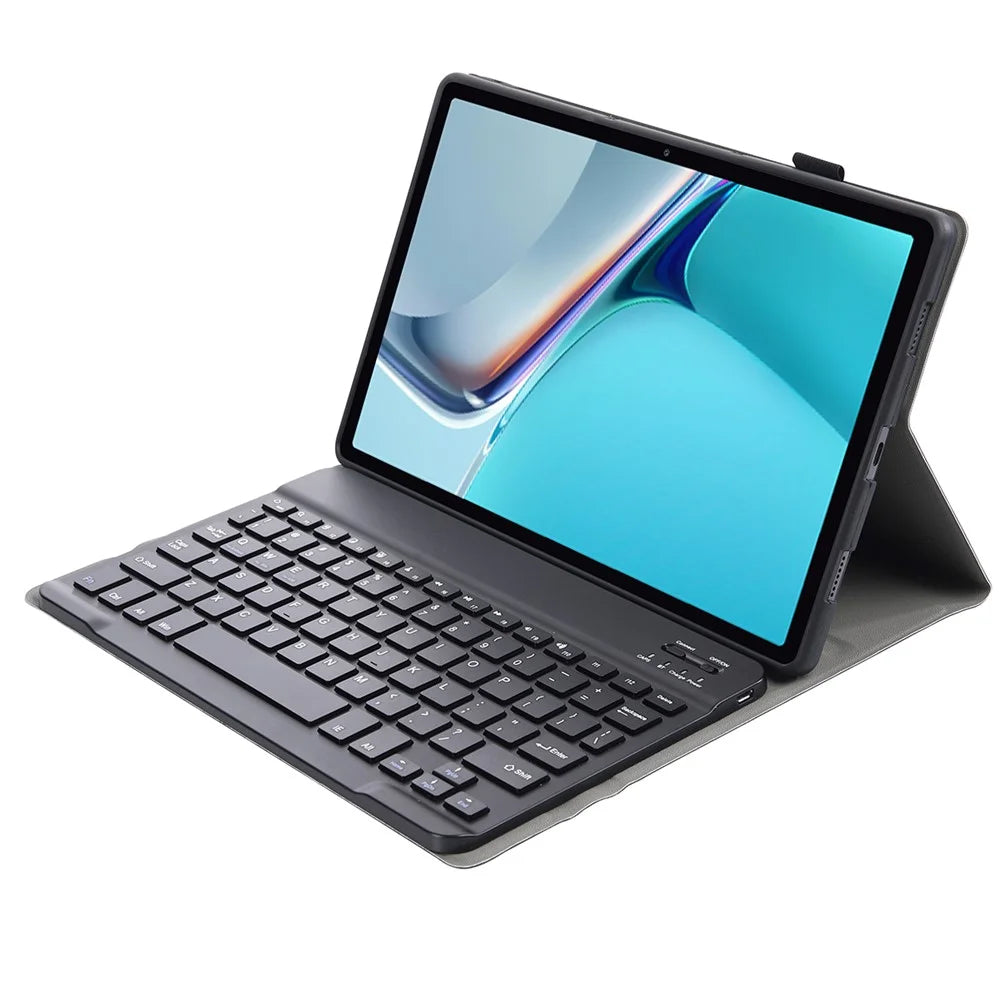 AW11 Super Thin Wireless Bluetooth-compatible Keyboard TPU Inner Case + Leather Protective Case for Huawei MatePad 11 (2021) (DBY-W09) - Black - 3