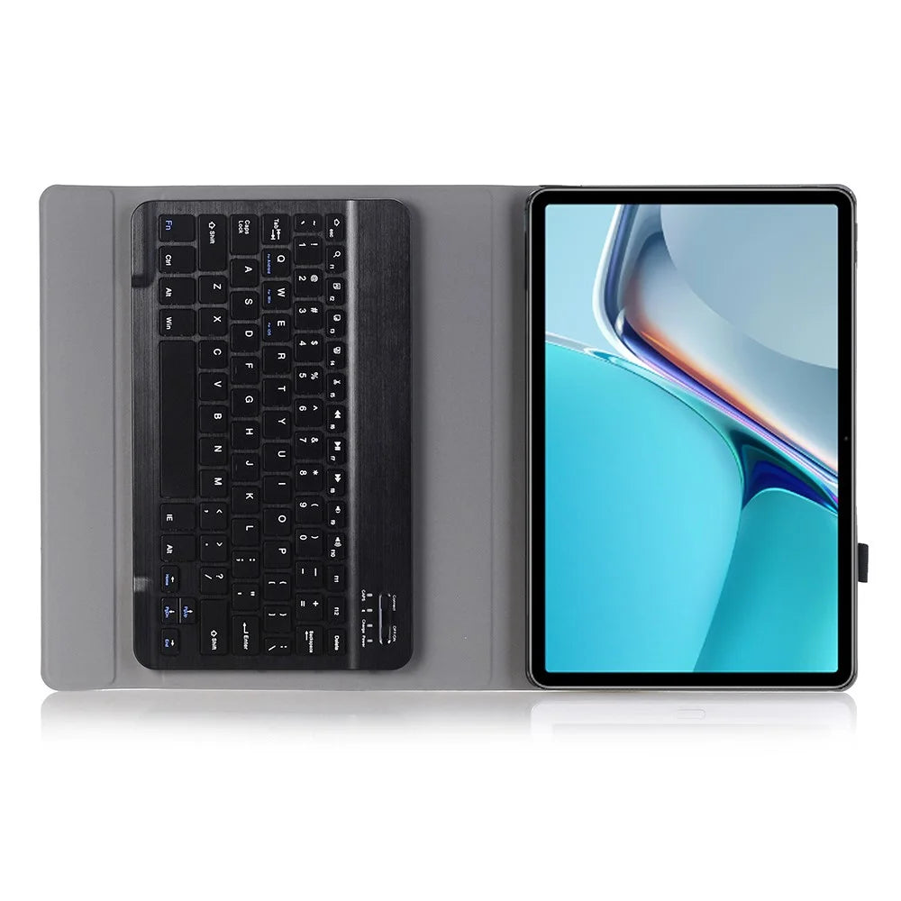 AW11 Super Thin Wireless Bluetooth-compatible Keyboard TPU Inner Case + Leather Protective Case for Huawei MatePad 11 (2021) (DBY-W09) - Black - 4