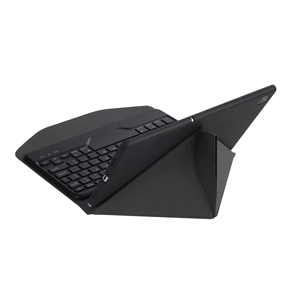 B500 Bluetooth-compatible Keyboard with Leather Stand Case (Without Backlit) for Samsung Galaxy Tab A7 10.4 (2020) (T500 / T505) - Black / Black - 7