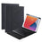 B07 Leather Protective Case + Bluetooth Keyboard Support Triangle Stand Built-in Pen Slot [without Backlit] for iPad 9.7 (2017) (2018) / iPad Pro 9.7 (2016) / iPad Air 2 - Black - 1