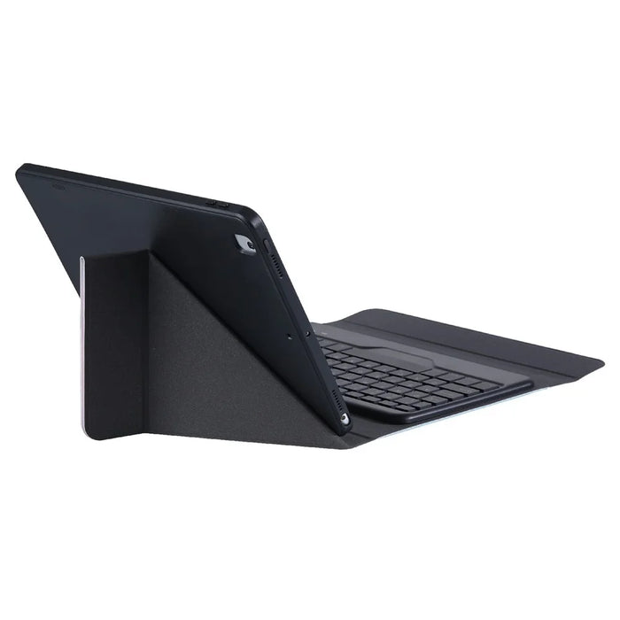 B07 Leather Protective Case + Bluetooth Keyboard Support Triangle Stand Built-in Pen Slot [without Backlit] for iPad 9.7 (2017) (2018) / iPad Pro 9.7 (2016) / iPad Air 2 - Black - 6