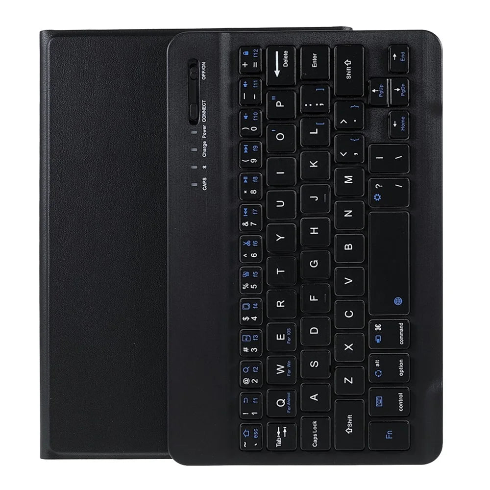 A06 Ultra Slim Smart Bluetooth-compatible Keyboard with Leather Stand Case for iPad mini (2021) / iPad mini 6 - Black - 1