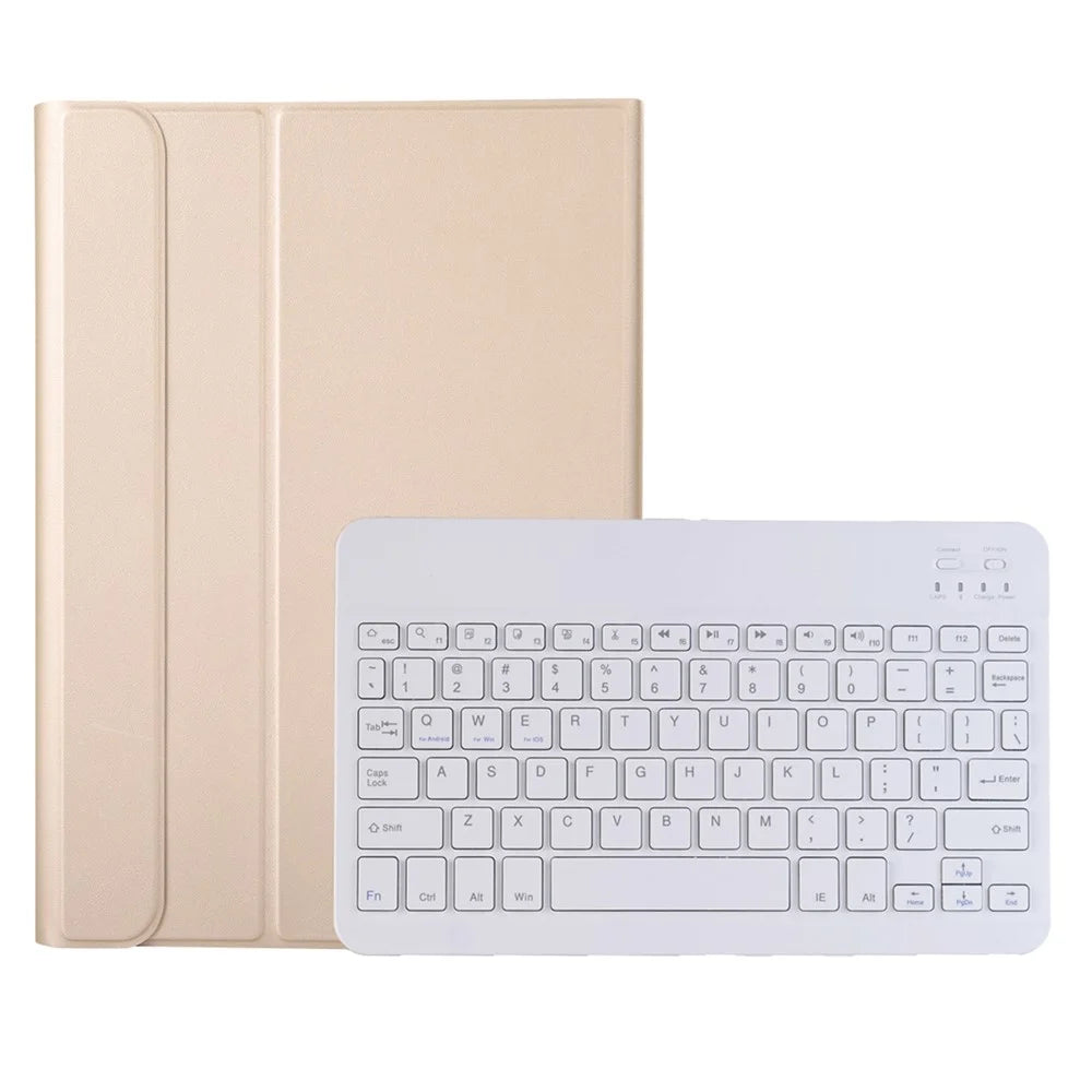 A08 Ultra-Thin Bluetooth-compatible Keyboard Leather Case with Magnetic Clasp for Samsung Galaxy Tab A8 10.5 (2021) (SM-X205 / X200) - Gold - 1