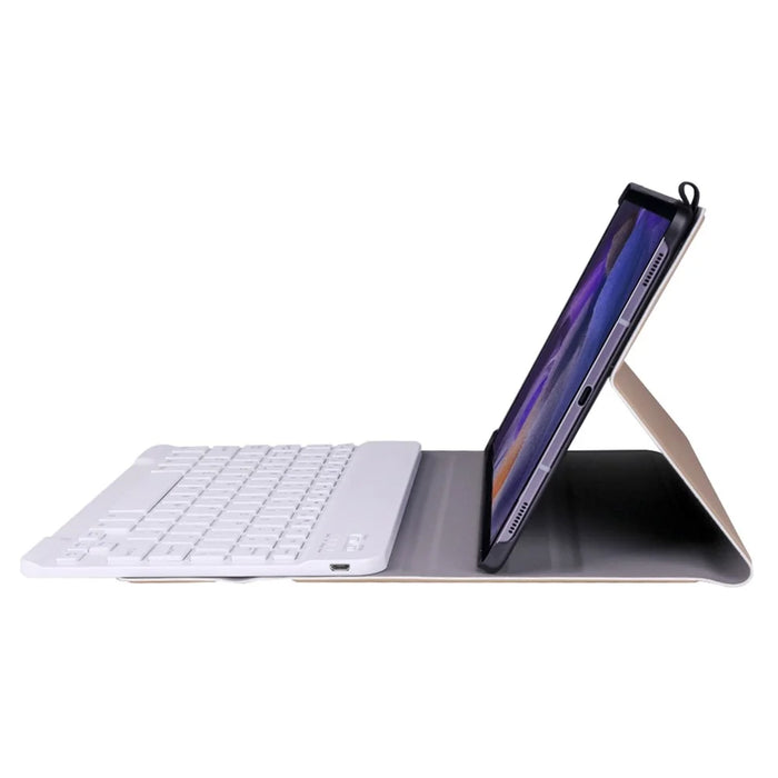A08 Ultra-Thin Bluetooth-compatible Keyboard Leather Case with Magnetic Clasp for Samsung Galaxy Tab A8 10.5 (2021) (SM-X205 / X200) - Gold - 4