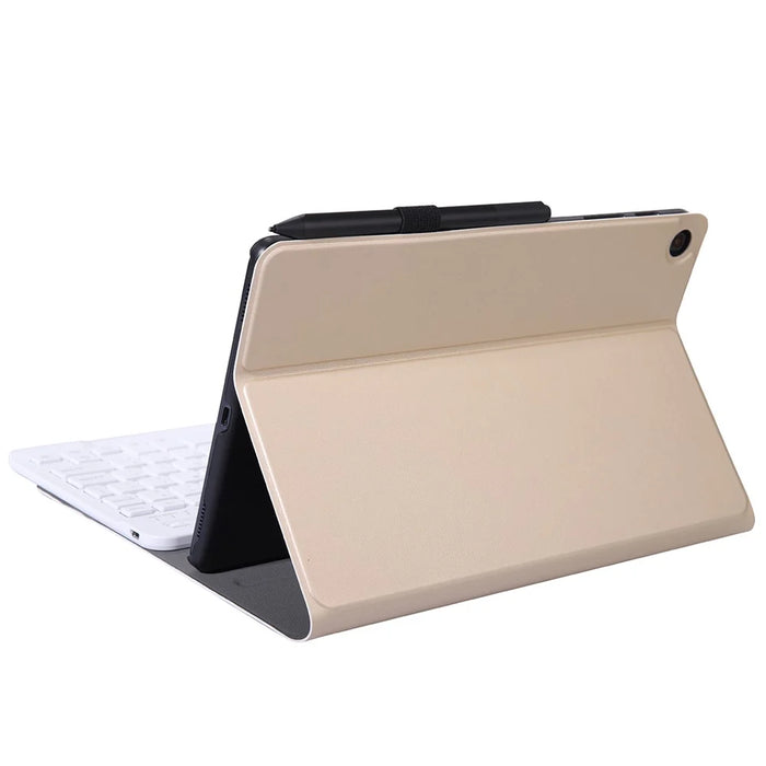 A08 Ultra-Thin Bluetooth-compatible Keyboard Leather Case with Magnetic Clasp for Samsung Galaxy Tab A8 10.5 (2021) (SM-X205 / X200) - Gold - 6