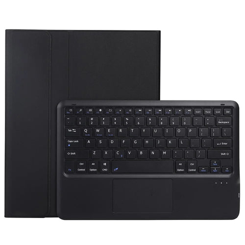 A12B-A Ultra-Thin Bluetooth-compatible Keyboard with Touch Mouse Leather Case Magnetic Closure for iPad Pro 12.9 (2021) / (2020) / (2018) - Black - 1