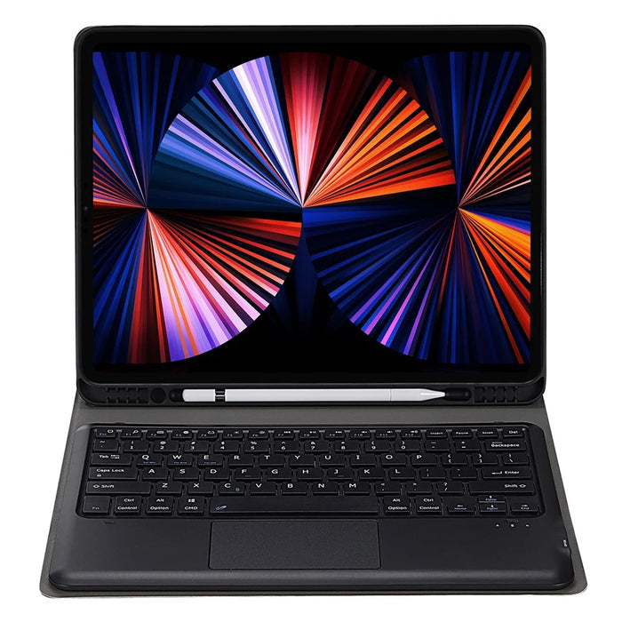 A12B-A Ultra-Thin Bluetooth-compatible Keyboard with Touch Mouse Leather Case Magnetic Closure for iPad Pro 12.9 (2021) / (2020) / (2018) - Black - 2