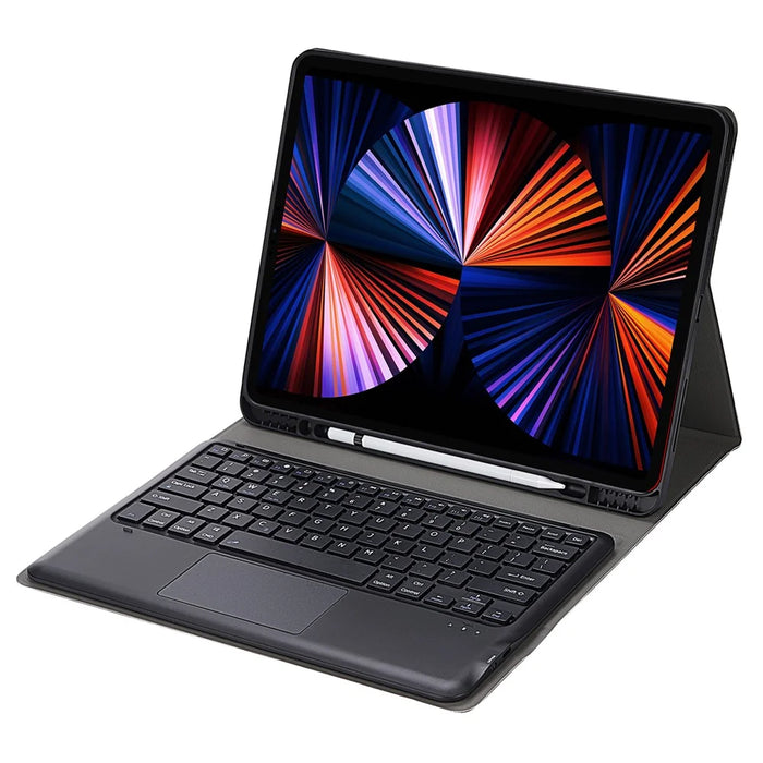A12B-A Ultra-Thin Bluetooth-compatible Keyboard with Touch Mouse Leather Case Magnetic Closure for iPad Pro 12.9 (2021) / (2020) / (2018) - Black - 3