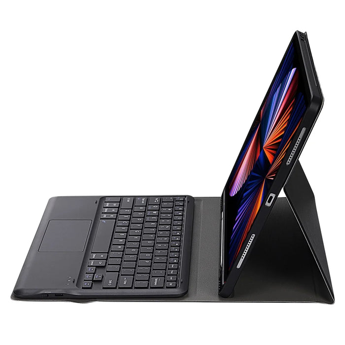 A12B-A Ultra-Thin Bluetooth-compatible Keyboard with Touch Mouse Leather Case Magnetic Closure for iPad Pro 12.9 (2021) / (2020) / (2018) - Black - 4