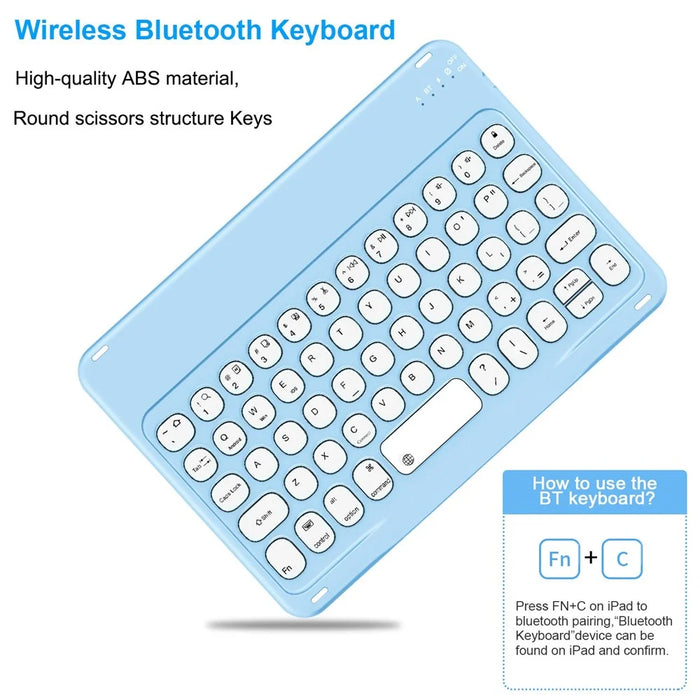 Dust-proof TPU Tablet Stand Case Shock Resistant Protective Cover with Magnetic Detachable Bluetooth-compatible Keyboard for iPad mini (2021) - Blue - 2