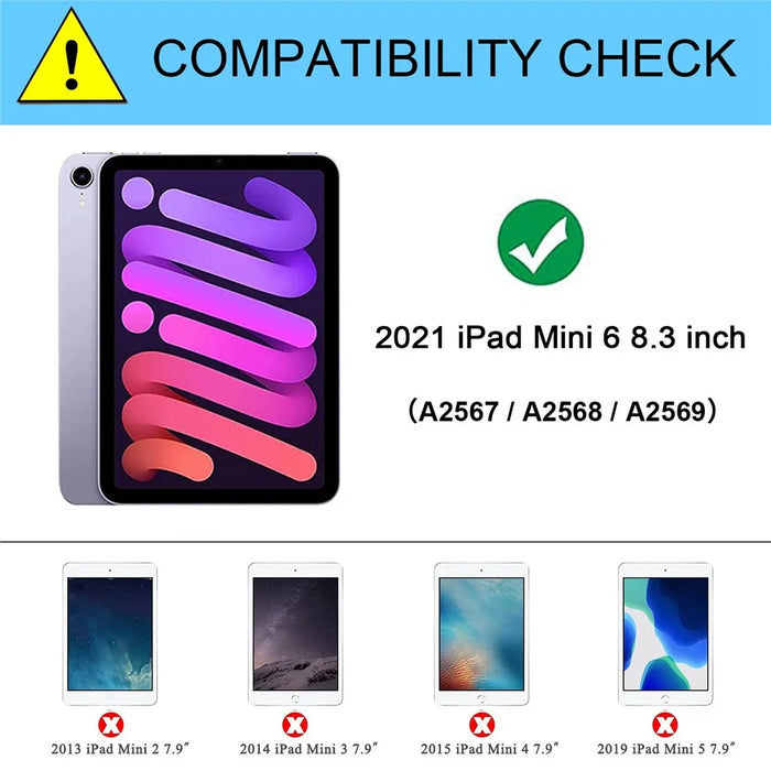 Dust-proof TPU Tablet Stand Case Shock Resistant Protective Cover with Magnetic Detachable Bluetooth-compatible Keyboard for iPad mini (2021) - Blue - 6