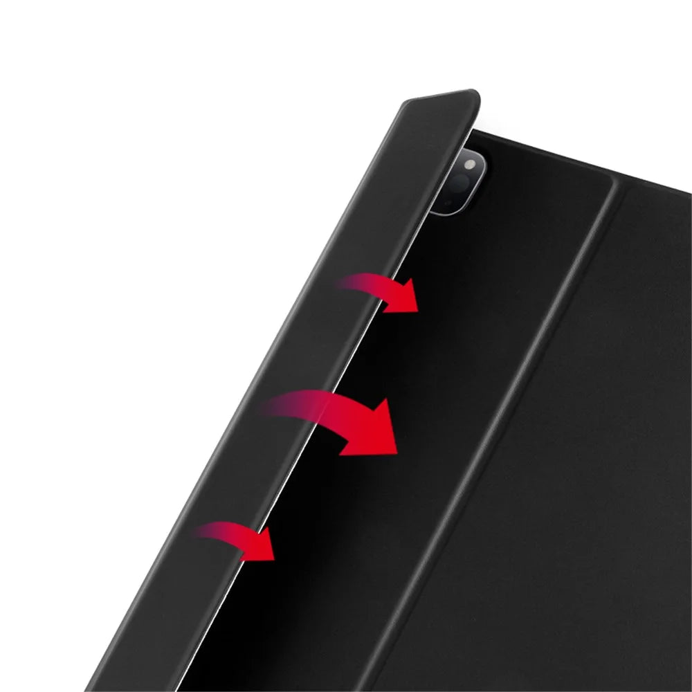 Detachable Bluetooth-compatible Keyboard + Well-protected Stand Leather Case Flip Cover For iPad Pro 12.9 (2022) / (2021) / (2020) - Black - 2