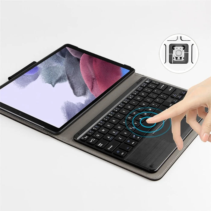 Genuine Leather Tablet Stand Protective Cover Case + Wireless Bluetooth-compatible Keyboard with Touchpad For Samsung Galaxy Tab A7 Lite 8.7-inch - 5