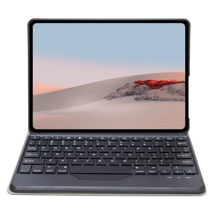 SFGO for Microsoft Surface Go / Go 2 / Go 3 Wood Texture PU Leather Outer Cover Bluetooth-compatible Keyboard Set with TPU Inner Bumper Case - Black - 2