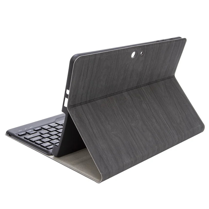 SFGO for Microsoft Surface Go / Go 2 / Go 3 Wood Texture PU Leather Outer Cover Bluetooth-compatible Keyboard Set with TPU Inner Bumper Case - Black - 5