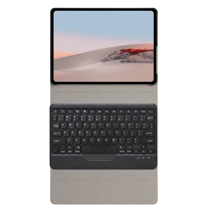 SFGO for Microsoft Surface Go / Go 2 / Go 3 Wood Texture PU Leather Outer Cover Bluetooth-compatible Keyboard Set with TPU Inner Bumper Case - Black - 6