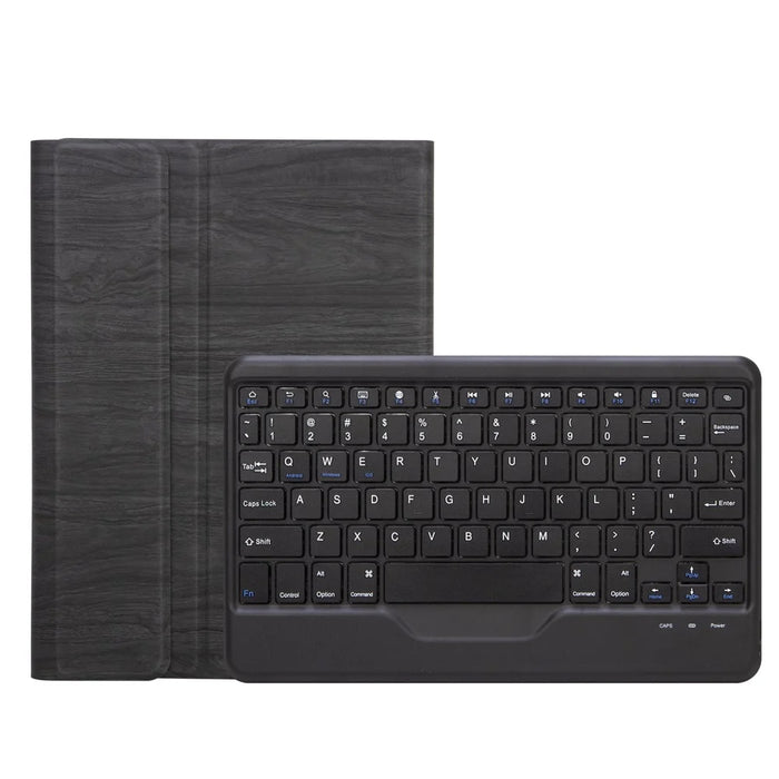 SFGO for Microsoft Surface Go / Go 2 / Go 3 Wood Texture PU Leather Outer Cover Bluetooth-compatible Keyboard Set with TPU Inner Bumper Case - Black - 7
