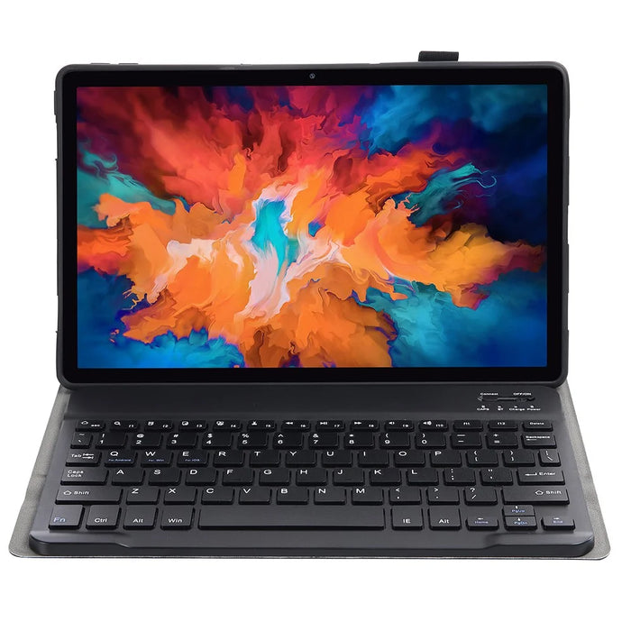 For Lenovo Pad Plus J607F / Tab P11 J606F / Tab P11 5G AM12 Bluetooth-compatible 3.0 Ultra Thin Keyboard Fine Texture Leather Case Set - Black - 3