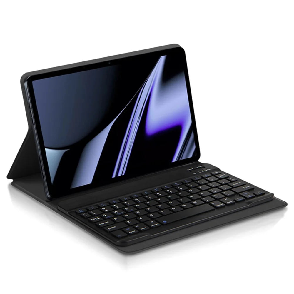 For OPPO Pad Leather Stand Tablet Case with Detachable Magnetic Wireless Keyboard (Without Touchpad) - Black - 3