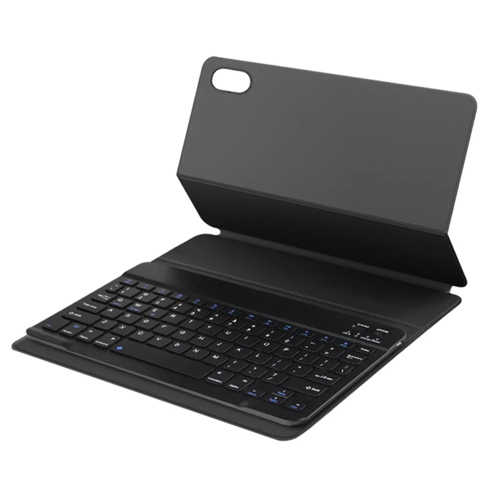 For OPPO Pad Leather Stand Tablet Case with Detachable Magnetic Wireless Keyboard (Without Touchpad) - Black - 5