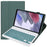 A220 for Samsung Galaxy Tab A7 Lite 8.7-inch T220 / T225 Tablet Stand Cover Leather Protective Case + Bluetooth-compatible Keyboard - Dark Green - 2
