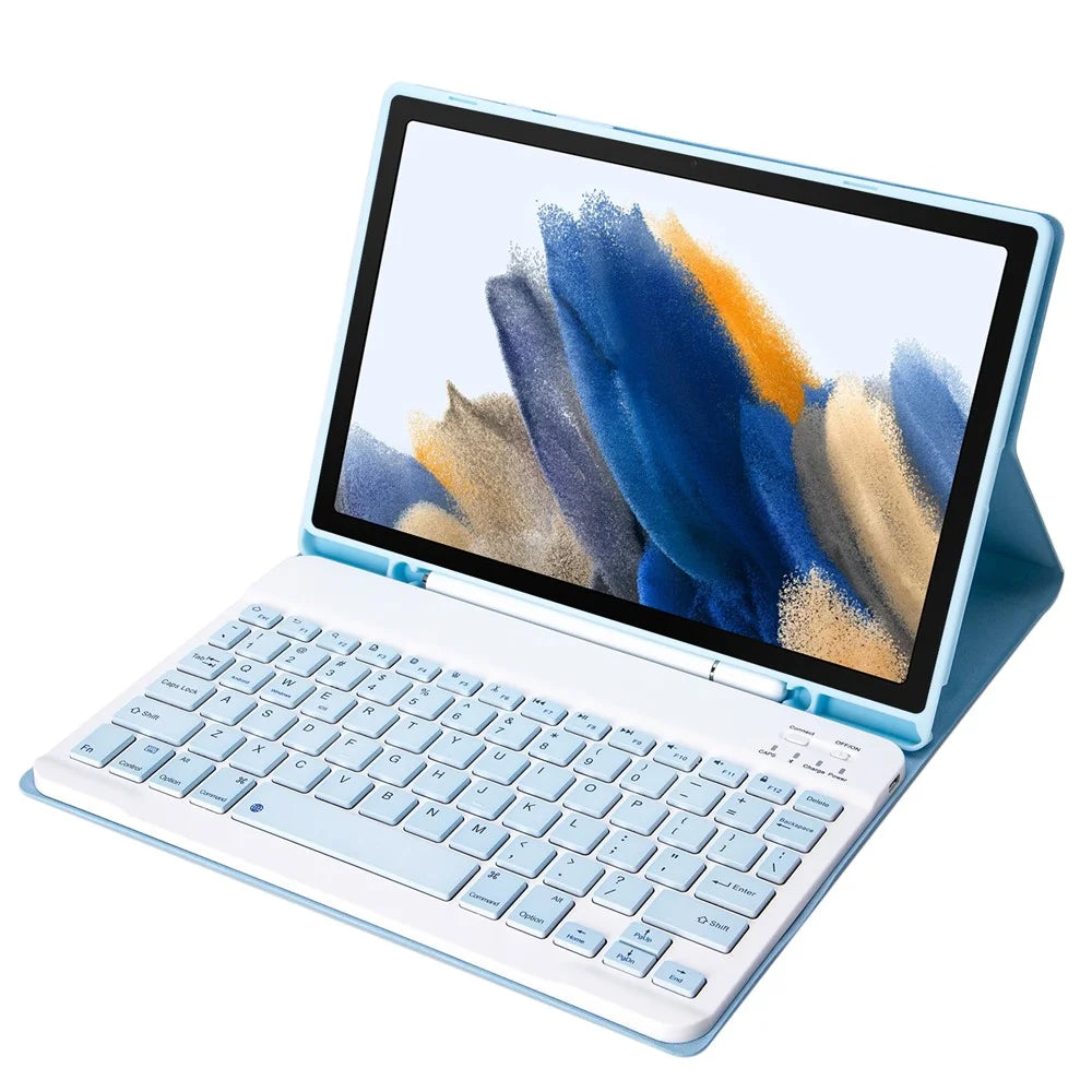 A08B Detachable Bluetooth-compatible Keyboard Case for Samsung Galaxy Tab A8 10.5 (2021) / (2022) SM-X205 / X200 - Blue - 1