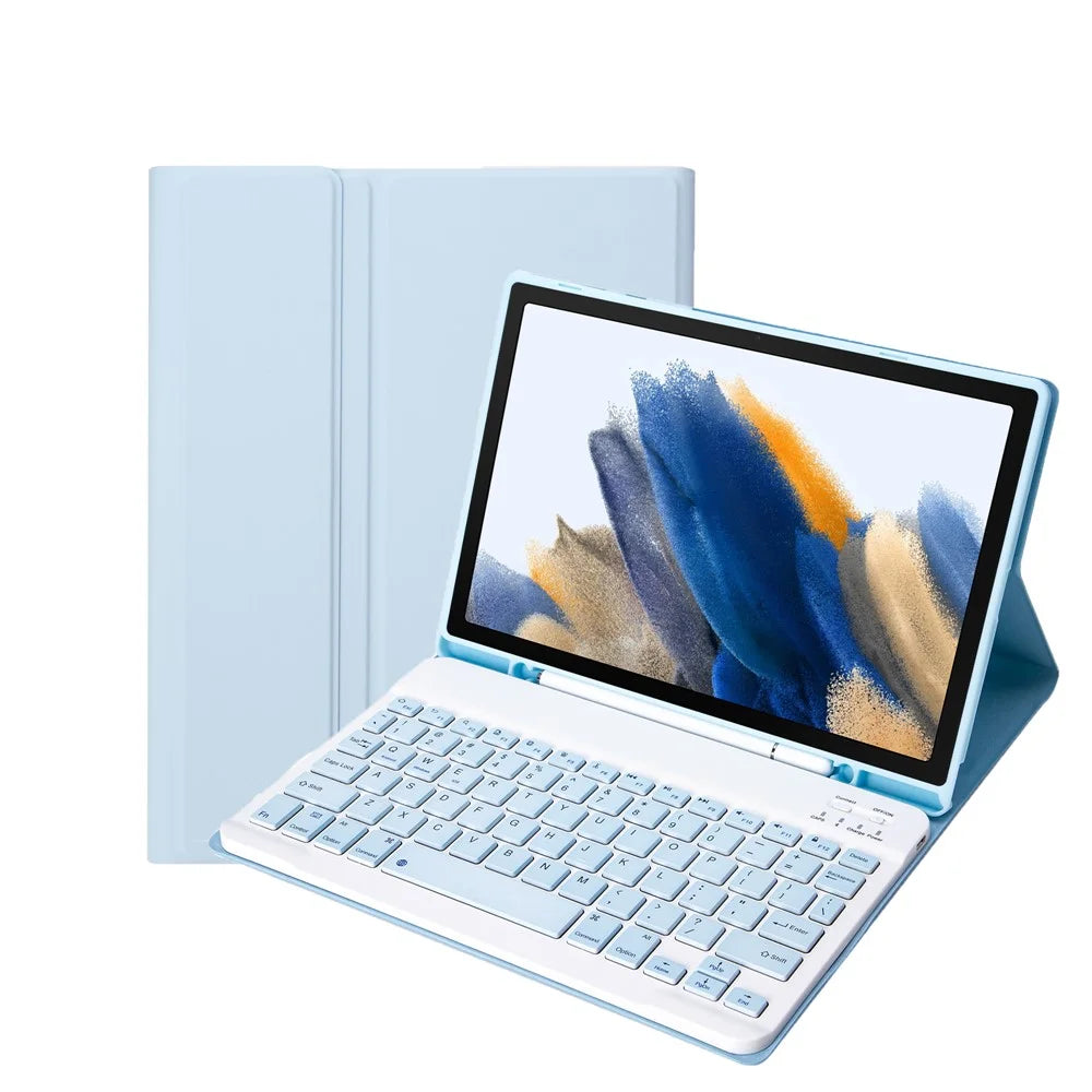 A08B Detachable Bluetooth-compatible Keyboard Case for Samsung Galaxy Tab A8 10.5 (2021) / (2022) SM-X205 / X200 - Blue - 2