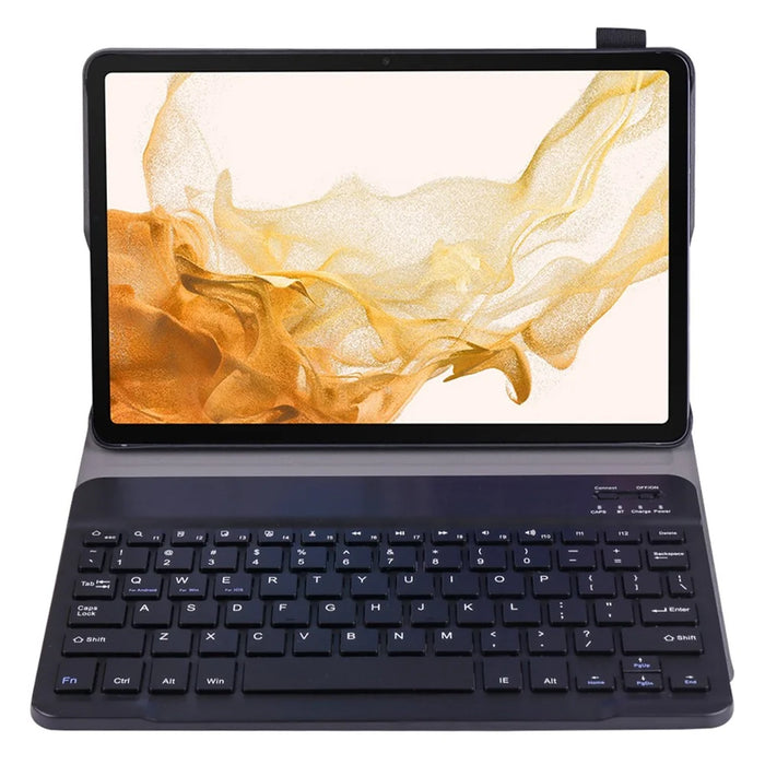 A700 for Samsung Galaxy Tab S8 (2021) SM-X700 / X706 Ultra Thin Tablet Stand Leather Protective Case + Bluetooth-compatible Keyboard - Black - 3