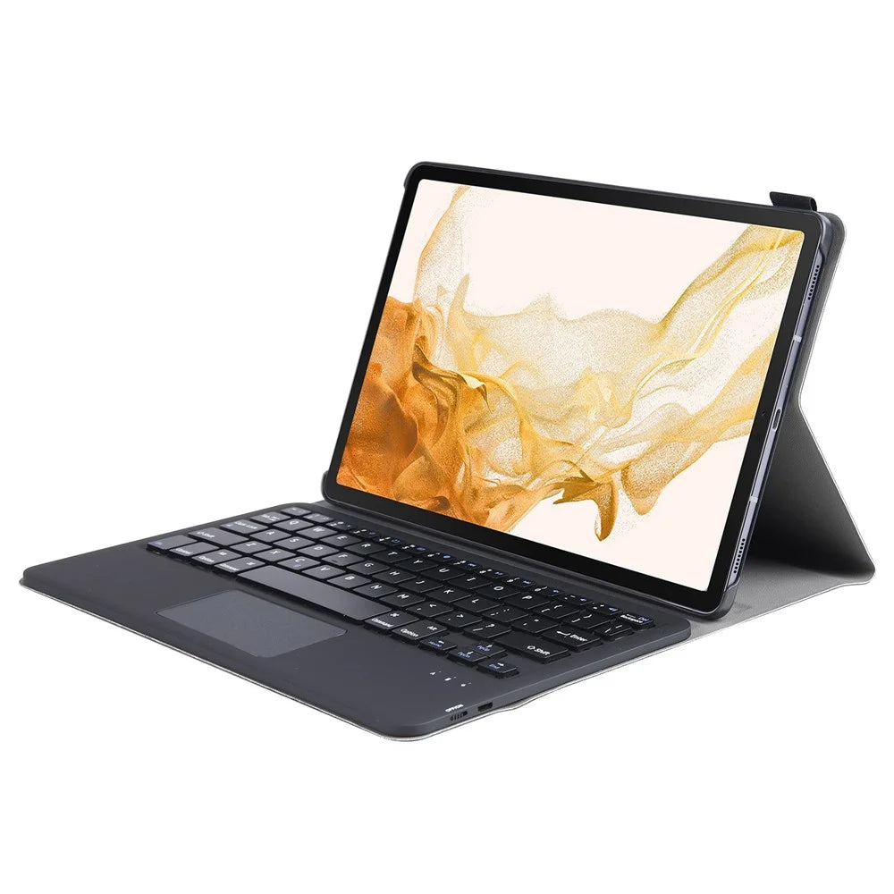 A700-A for Samsung Galaxy Tab S8 (2021) SM-X700 / X706 Ultra Thin Leather Tablet Protective Cover + Bluetooth-compatible Keyboard with Touchpad - Black - 3