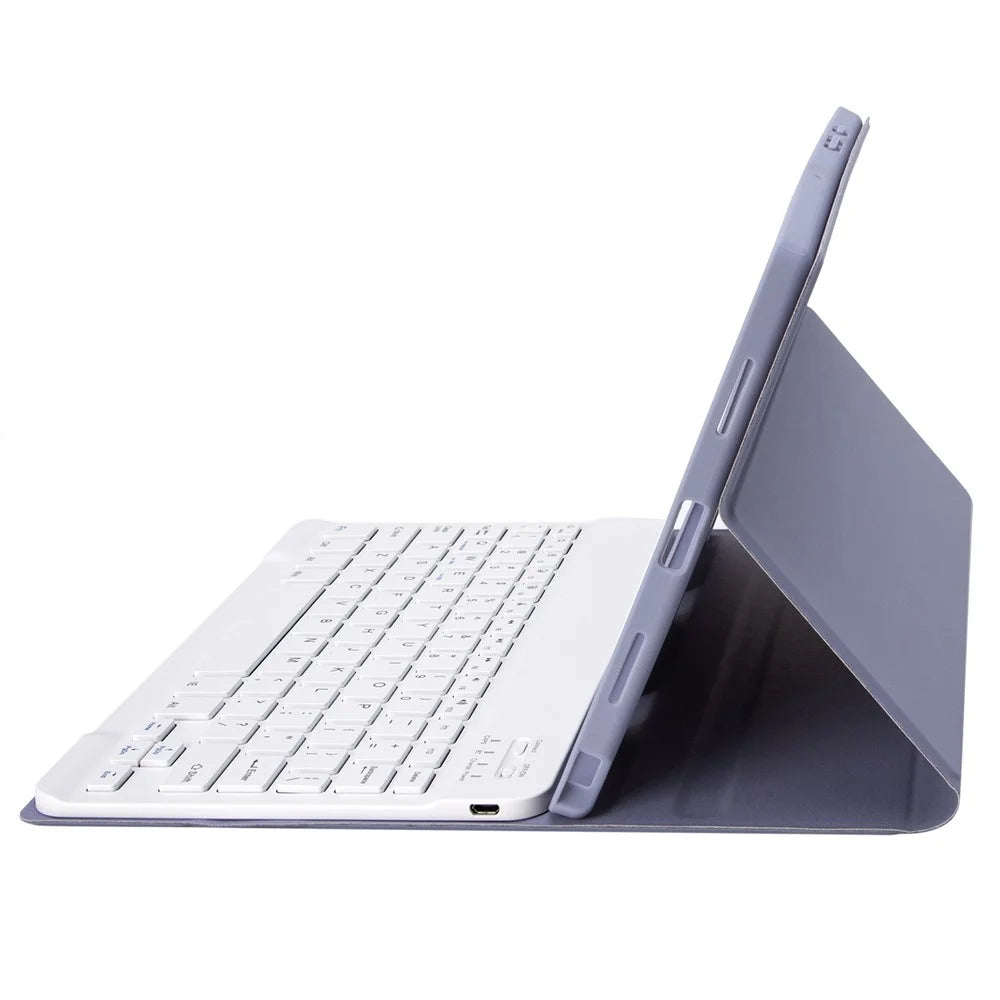A08B-A Leather Case Bluetooth-compatible Keyboard with Touchpad Pen Slot Design for Samsung Galaxy Tab A8 10.5 (2021) / (2022) SM-X205 / X200 - Purple - 4